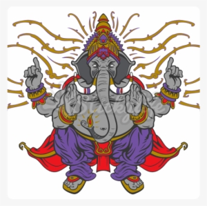 Lord Ganesh Static Cling - Ganesha Tote Bag, Adult Unisex, Natural And Hunter