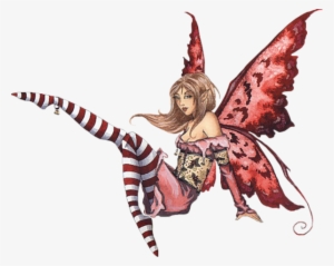 Fantasy Fairy Socks Sitting Red Free Images - Christmas Fairies Amy Brown