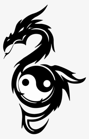 Collection Of 25 Yin Yang Dragons Tattoos - Dragon With Yin Yang