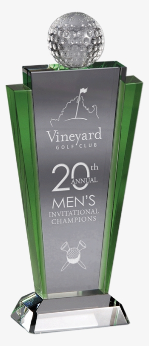 engraved meridian crystal award with a crystal golf - golf