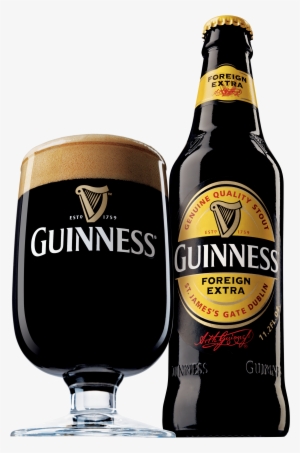 Guinness Foreign Extra Bottle And Glass - Birra Guinness Extra Stout