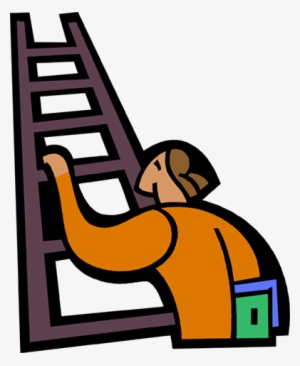 Ladder Clipart Boy - Climbing Ladder Cartoon Png