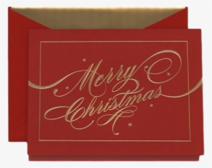 engraved ribbon flourish merry christmas greeting card
