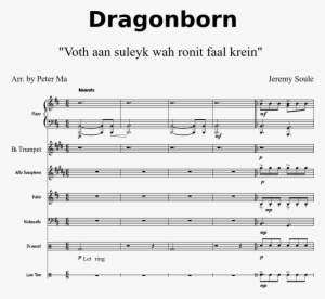 Dragonborn Sheet Music For Piano Trumpet Alto Saxophone - Dragados Gulf