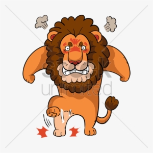 Clip Art Black And White Lion Frames Illustrations - Angry Lion Cartoon Png