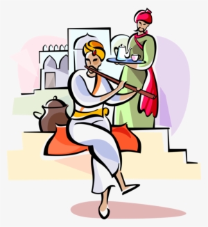 Indian Man Playing Flute - Playing Flute Clip Art Png