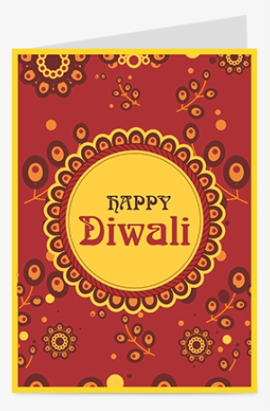 Beautiful Red Diwali Greeting Card - Diwali