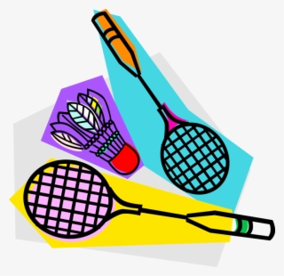 Badminton Rackets And Birdie Royalty Free Vector Clip - Hagia Sophia