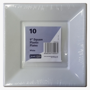 240 X - 10 X 9" Large White Square Plastic Plates