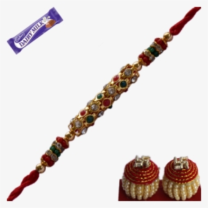 Colourfull Beads With Daimond Rakhi - Cadbury Cadbury Fairtrade Dairy Milk 45g