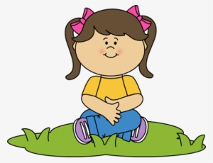 Grass Clipart Gress Pencil And In Color Grass Clipart - Clip Art Girl Sitting