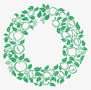 Fruit And Flower Border Green - Vector Graphics