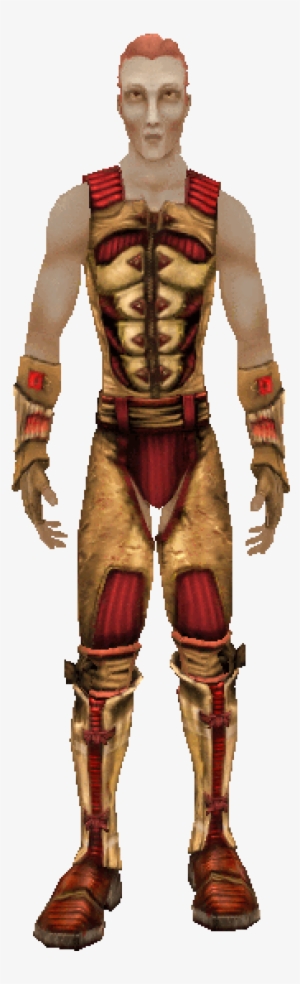 Beige High Quality Light Fyros Armor On Matis Male - Barechested
