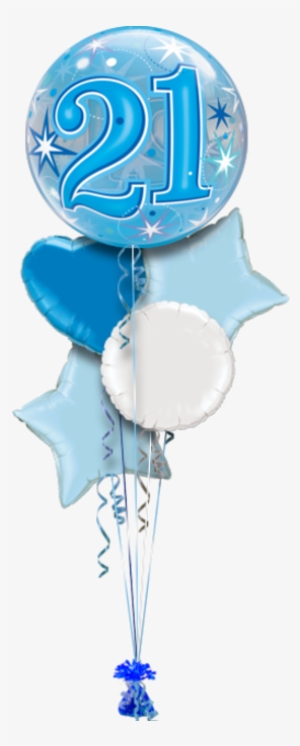 Blue 21st Birthday Bubble Special Age Balloon