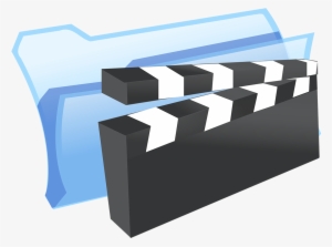 Icon Of A Computer Folder And A Movie Clapboard - Folder Movie Logo