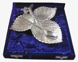 Silver Plated Brass Leaf - Silver