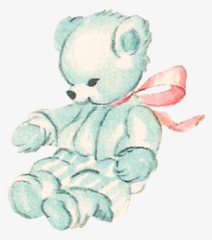 This Is Cute Digital Toy Clip Art Of A Blue Teddy Bear - Teddy Bear