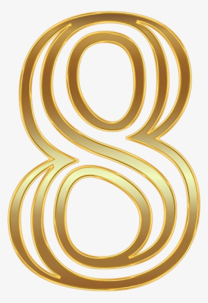 Number Eight Gold Png Clip Art Image - Graphics