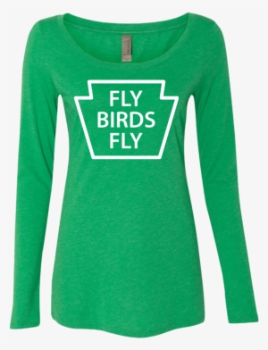 Fly Birds Fly Ladies' Triblend Long Sleeve Scoop - Sleeve