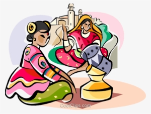 Indian Women In Traditional Dress Royalty Free Vector