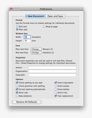 Format, Plain Text - Change Margins In Textedit Mac
