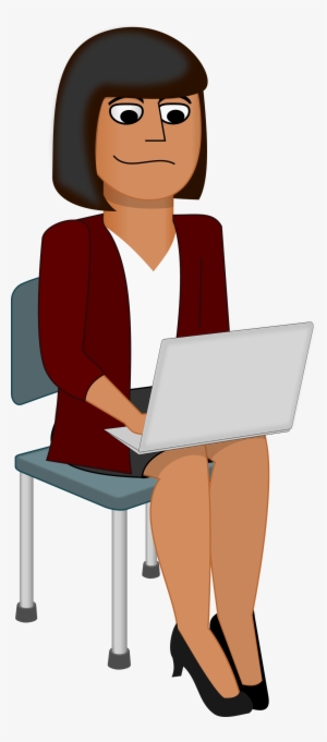 This Free Icons Png Design Of Young Woman With Laptop