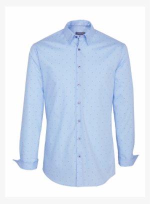 Men's Dress Shirt, Slim Fit, Light Blue Print - Shirt