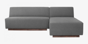 L Shaped Sectional Sofa Set With Flat Wooden Base - Couch
