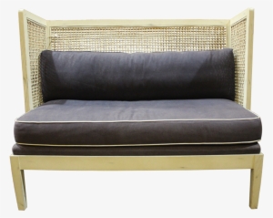Sofa, Navy Settee Tuted Sette Furniture Boxshaped Wooden - Studio Couch