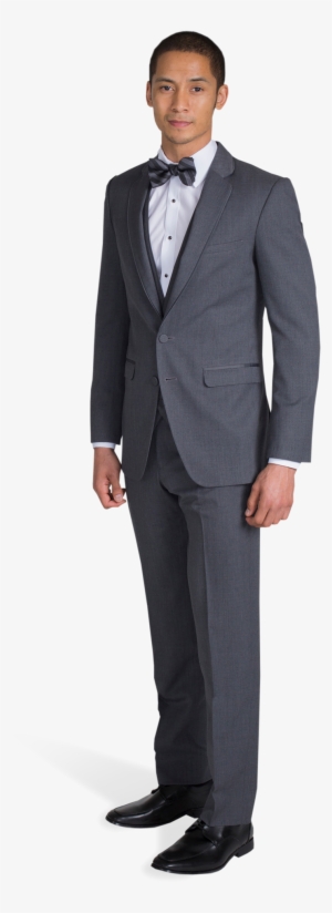 Charcoal Gray Notch Lapel Suit - Spy Suit