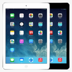 7 Inch Ipads Air, A White One Is On The Left And Behind - Apple Ipad Air - Wi-fi - 16 Gb - Silver - 9.7"