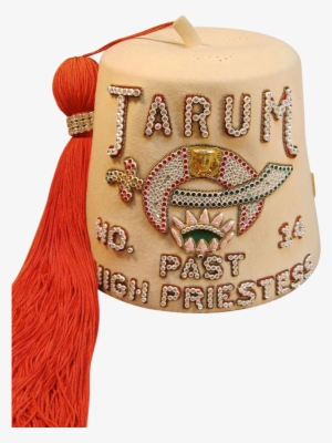 Vintage Ladies Shriner Jarum High Priestess Fez Embroidered - Hat