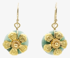 Gold Jade Plum Blossom Earrings