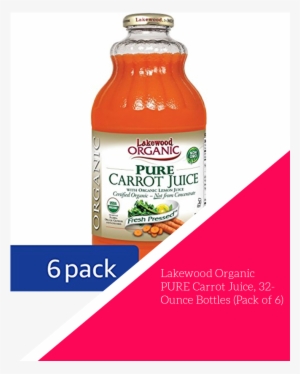 Lakewood Organic Pure Carrot Juice, 32-ounce Bottles - Lakewood Pure Carrot Juice - Carrot - 32 Fl Oz.