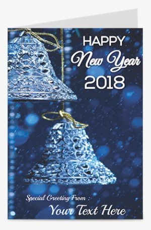 Blue Winter Night With Bells New Year Greeting Card - New Year Greeting Card