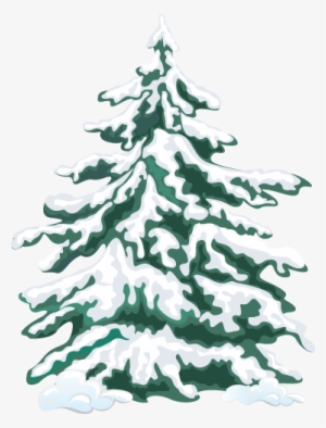 Snow Christmas Tree Stickers - Evergreen Tree With Snow Clip Art