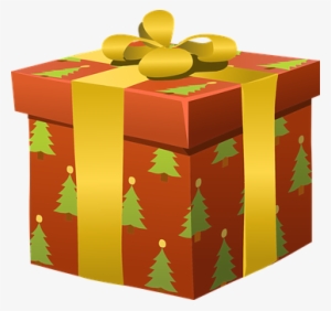 선물, 포장, 크리스마스, 휴가, 패키지, 오렌지, 골든, 리본, - Present Clipart
