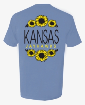 Kansas Jayhawks Sunflower Border Design Comfort Colors - Active Shirt