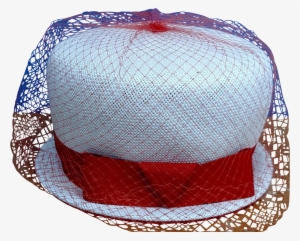 Vintage 1950's White Pill Box Women's Hat With Orange - Cake Decorating
