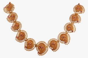Chettinadu Design Gold Necklace - Wood Beads Necklace