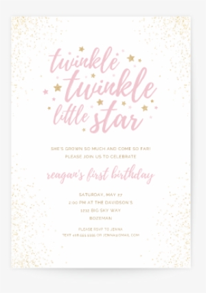 Twinkle Twinkle Little Star Birthday Invitation - Birthday