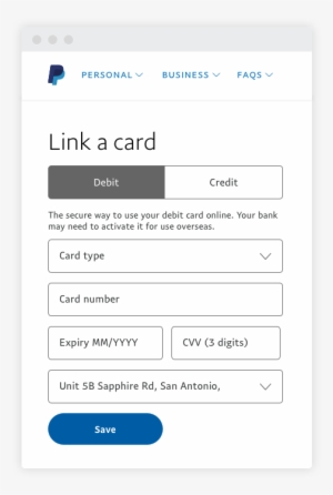 Choose If You'd Like To Link A Credit Or A Debit Card - Credit Card