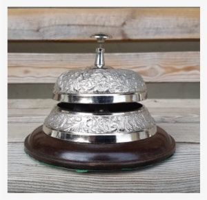 Sb-272 Aluminium Embossed Design Desk Bell Nickel Plated - Antique