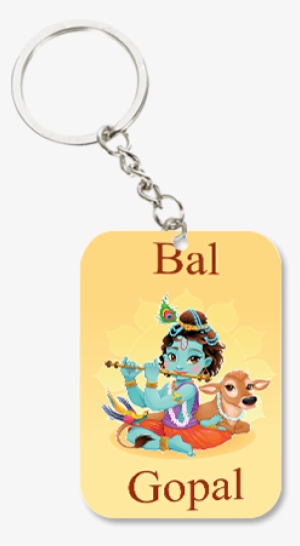 Bal Gopal Big Rectangle Key Chain - Baby Krishna Wall Stickers