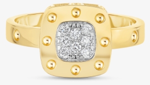 Pois Moi18kt Gold Ring With Diamonds - Roberto Coin Pois Moi 18kt Yellow Gold