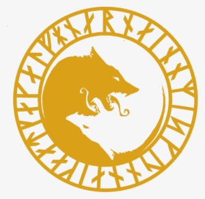 Tie Rank Art Left - Viking Wolf Symbol