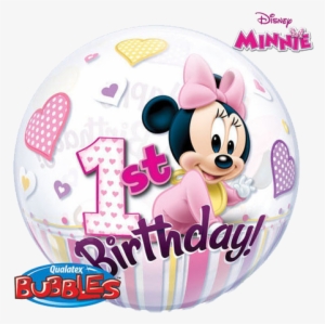 Minnie 1st Birthday Bubble Balloon - Minnie Mouse 1st Birthday Png