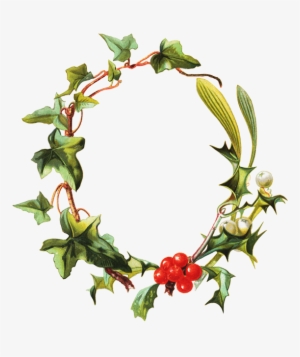 Christmas Holy Frame, Frame Holy Mistletoe Ivy - Clip Art