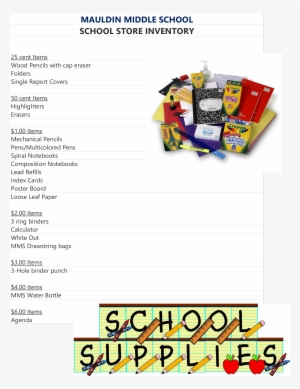 School Store Inventory Main Image - . Third Through Fifth Grade Supply Pack