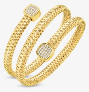 Roberto Coin Flexible Triple Wrap Bangle With Diamonds - Body Jewelry